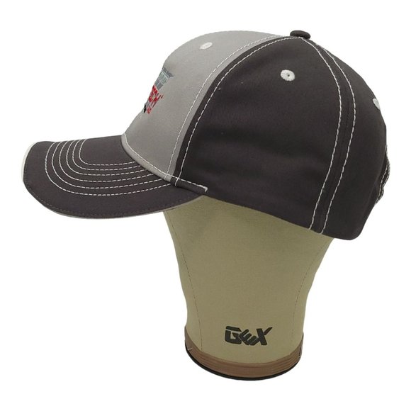 Extru Tech Strapback Cap Embroidered Patch Logo Trucker Baseball Hat Gray - Picture 7 of 12